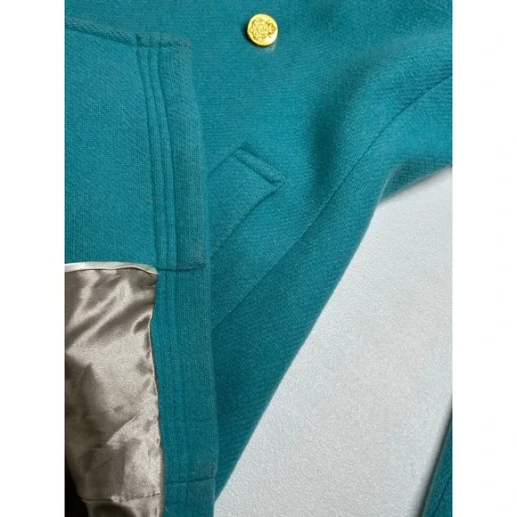 J Crew Coat Womens 2 Blue Stadium Cloth Nello Gori Peacoat Academia Italian Wool - Picture 13 of 16
